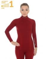 Brubeck Футболка женская дл.рукав Wool Merino 78% Бордо в Ростове-на-Дону