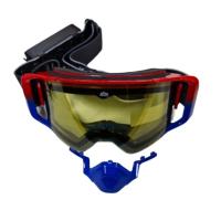 AiM Очки снегоходные с магнитной линзой и подогревом (PRO) 31-107 Accu Heated Red-Blue Glossy в Ростове-на-Дону
