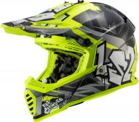 LS2 Шлем MX437 Fast Mini Crusher Черно-желтый в Ростове-на-Дону