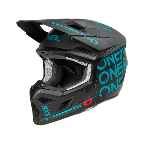 Oneal Шлем кроссовый 3Series Static черный/бирюзовый в Ростове-на-Дону
